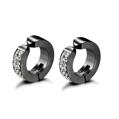 Black Ear Clip Earrings for Men - Image 12