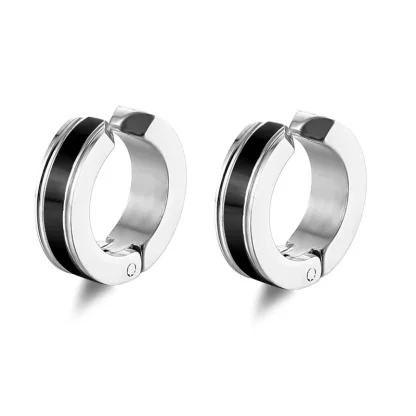 Black Ear Clip Earrings for Men - Image 9