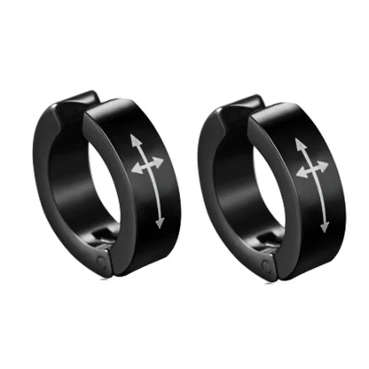 Black Ear Clip Earrings for Men - Image 15