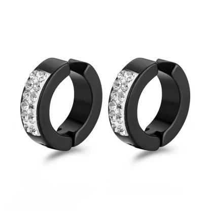 Black Ear Clip Earrings for Men - Image 11