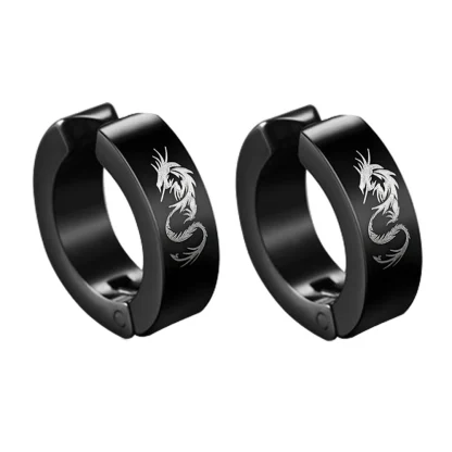 Black Ear Clip Earrings for Men - Image 14