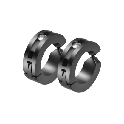 Black Ear Clip Earrings for Men - Image 6