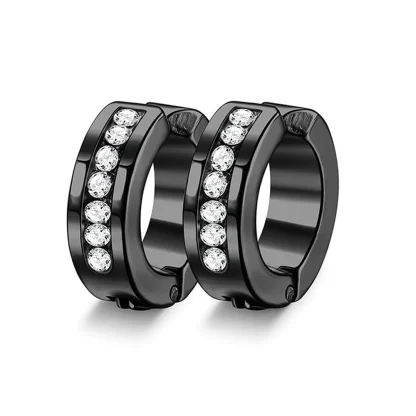 Black Ear Clip Earrings for Men - Image 13