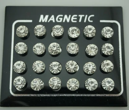 Magnetic Earrings with Rhinestone-like Design - Image 2