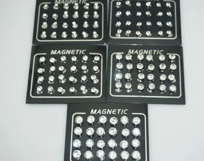 Magnetic Earrings with Rhinestone-like Design - Image 3