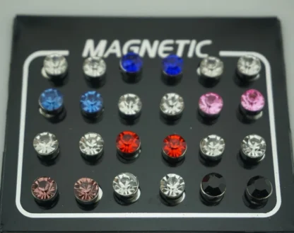 Magnetic Earrings with Rhinestone-like Design - Image 5