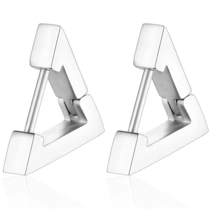 Unisex Earrings with Geometric Triangle Design - Image 14